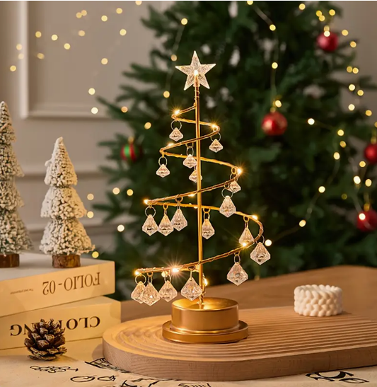 Елегантна метална коледна елха с LED осветление