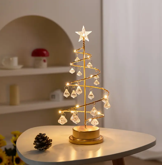 Елегантна метална коледна елха с LED осветление